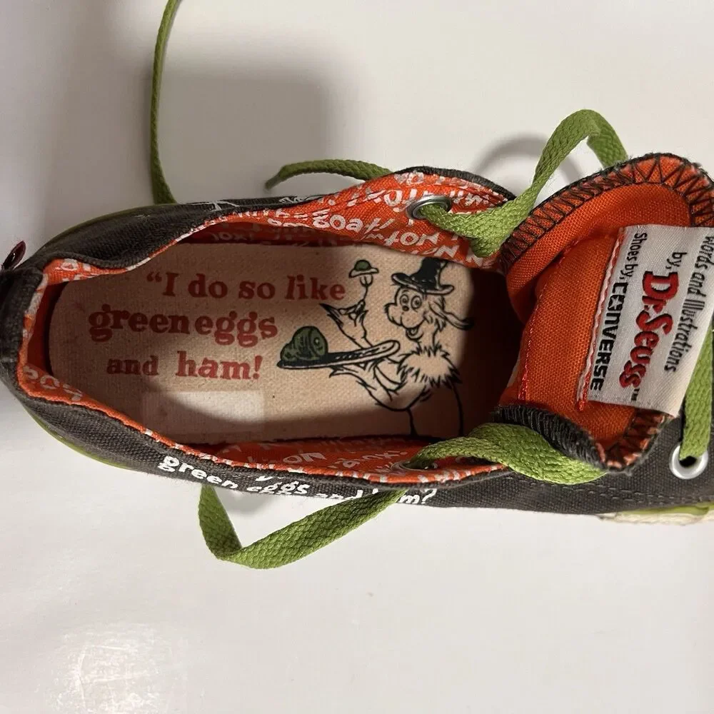 Converse All Star Size 4.5 Dr. Seuss Green Eggs & Ham Whimsical! - Picture 11 of 16